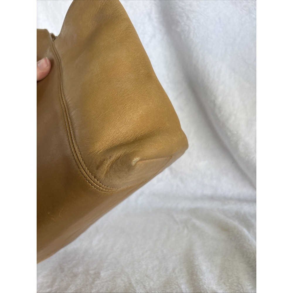 Vintage COACH Waverly Tote Bag Camel Tan Leather Zip Closure 4133 90s Costa Rica - Picture 5 of 16